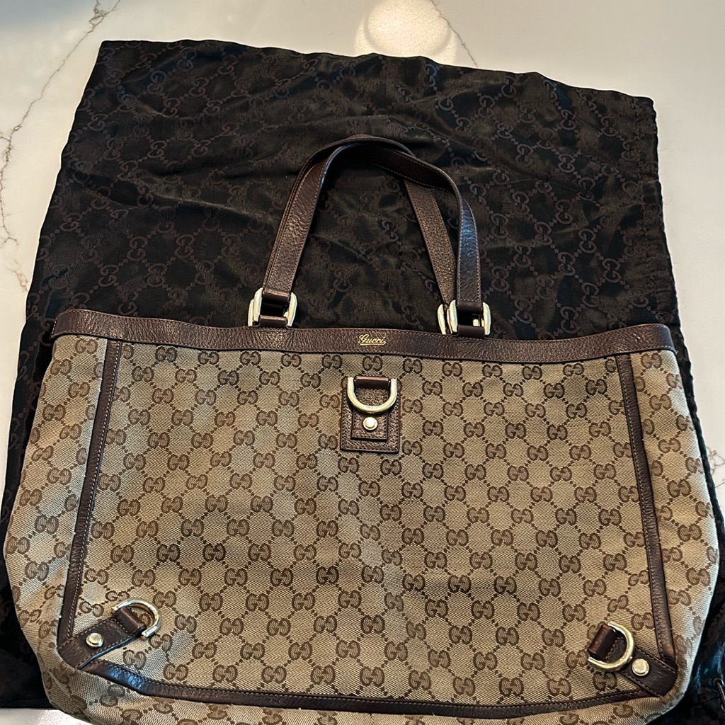 Mint Condition Brown Fabric Gucci Tote Mint Condition Brown Fabric Gucci Tote